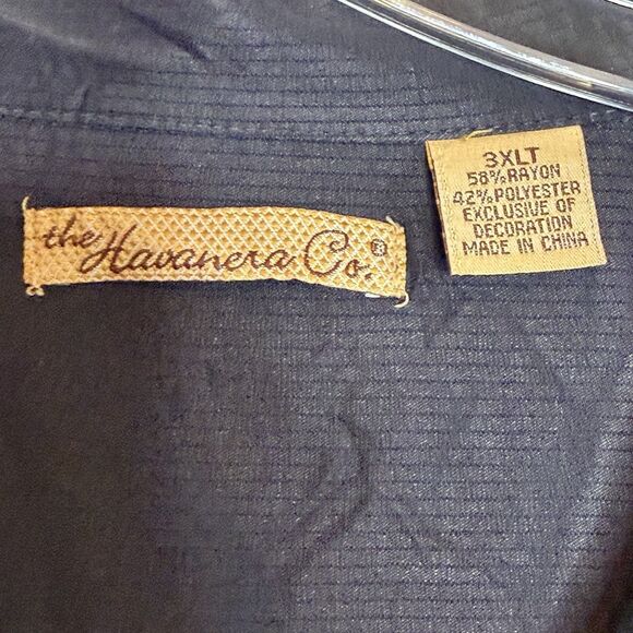 The Havanera Company Men's Shirt Size 3XLT Bowling Button Up Shirt Black Red - Picture 3 of 16